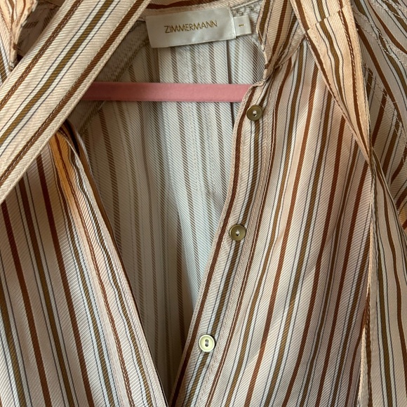 Zimmermann Painted Heart Silk Stripe Dress 1 small mini - Picture 7 of 8